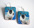 sheep enamel earrings